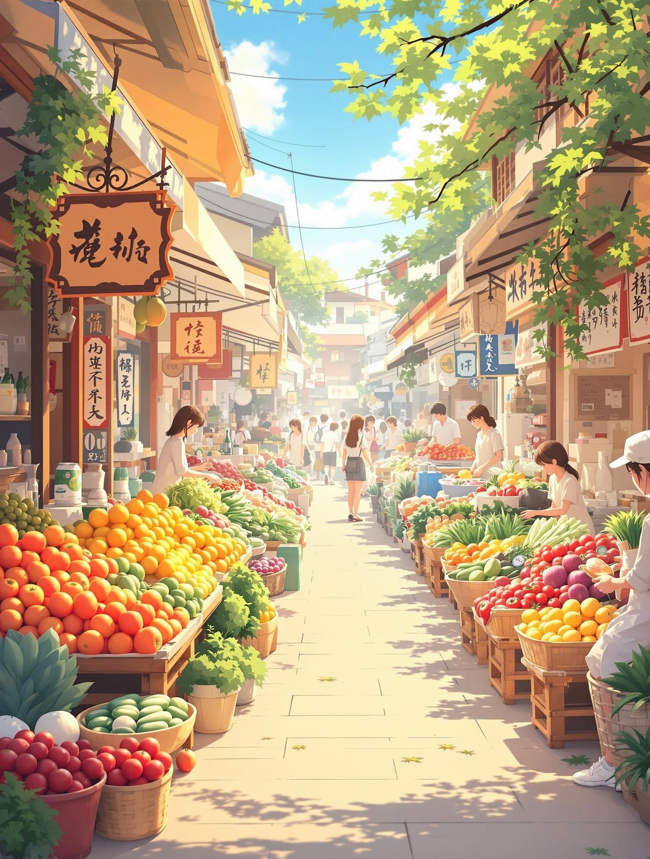 红果漫剧 - 清晨菜市场